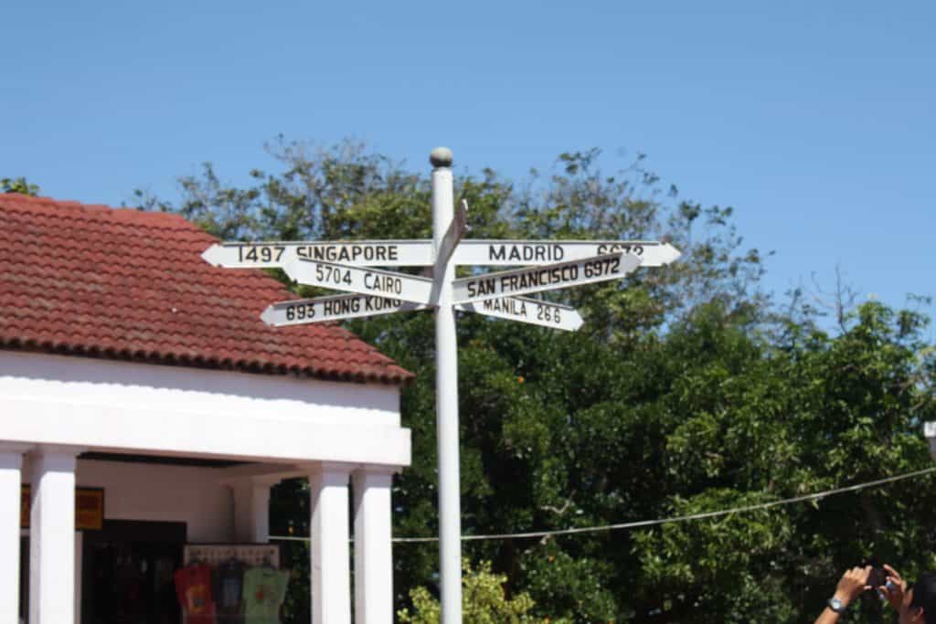 Street sign in the Spanish lighthouse in Corregidor Island